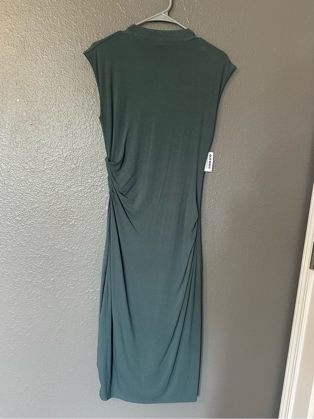 NWT Old Navy dusty blue  Side-Ruched Midi Dress